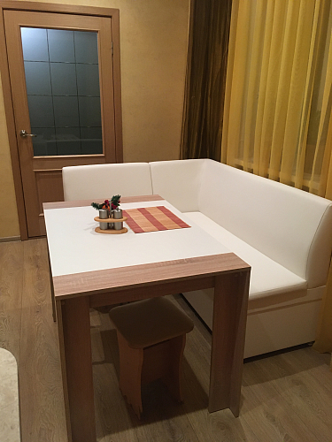 Кухонный диван Уют угловой экокожа белый правый фото покупателя 2